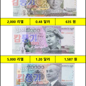 캄보디아 화폐 리엘 (단위, 환율, 달러, 원화 비교)
